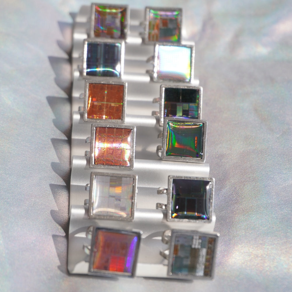 One-of-a-Kind Electronic Chip Ring — Square