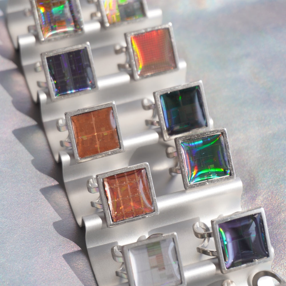 One-of-a-Kind Electronic Chip Ring — Square