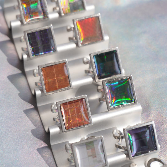 One-of-a-Kind Electronic Chip Ring — Square