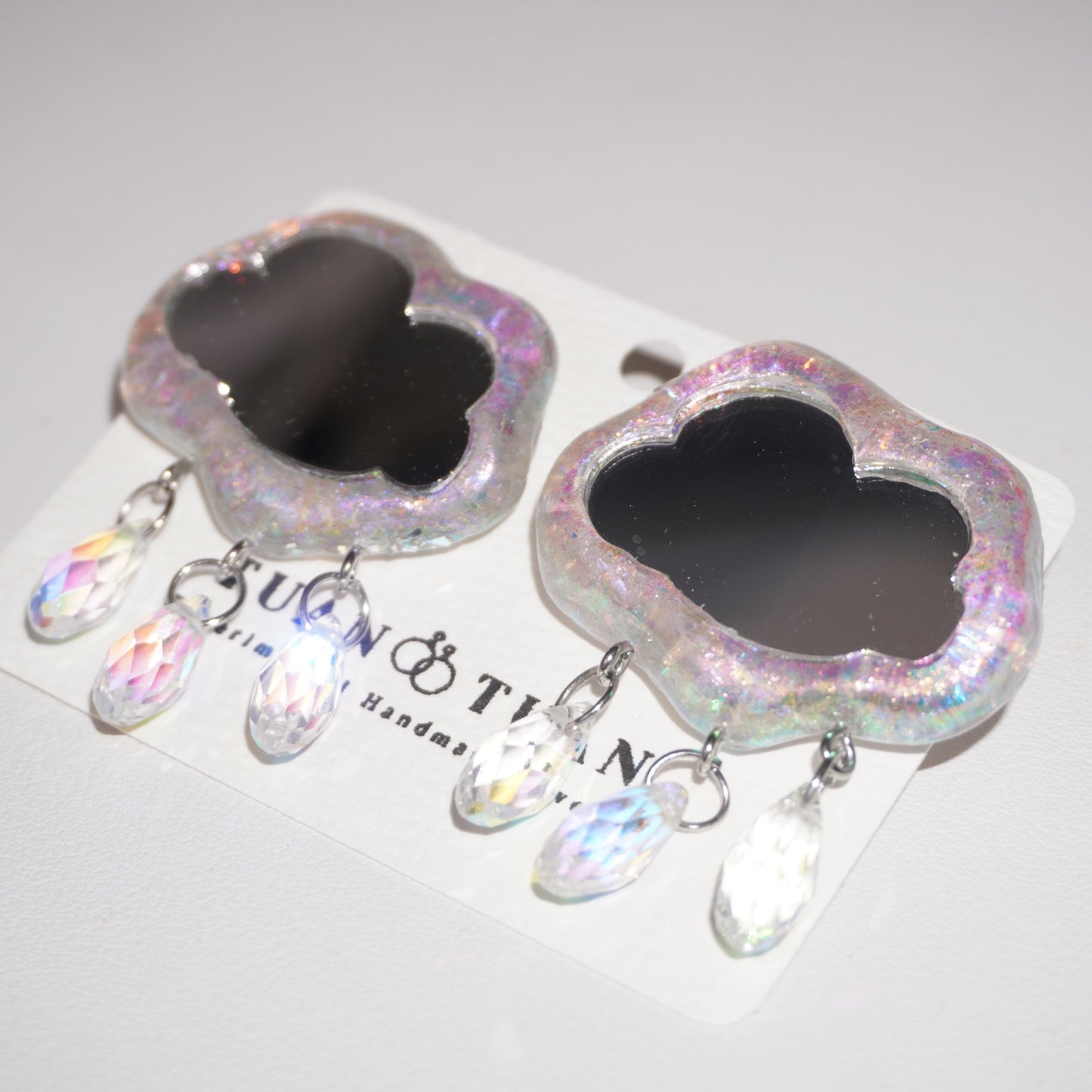 JZ001 Opal Aurora Cloud Rain Handcrafted Stud Earrings