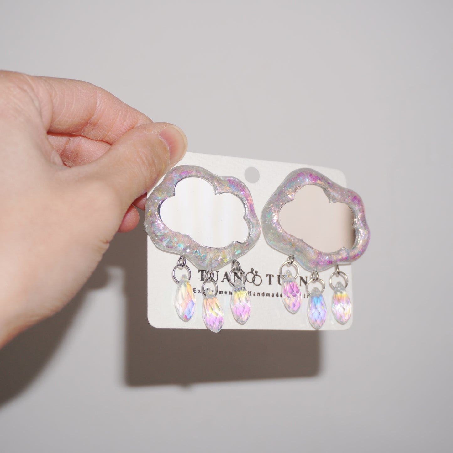 JZ001 Opal Aurora Cloud Rain Handcrafted Stud Earrings