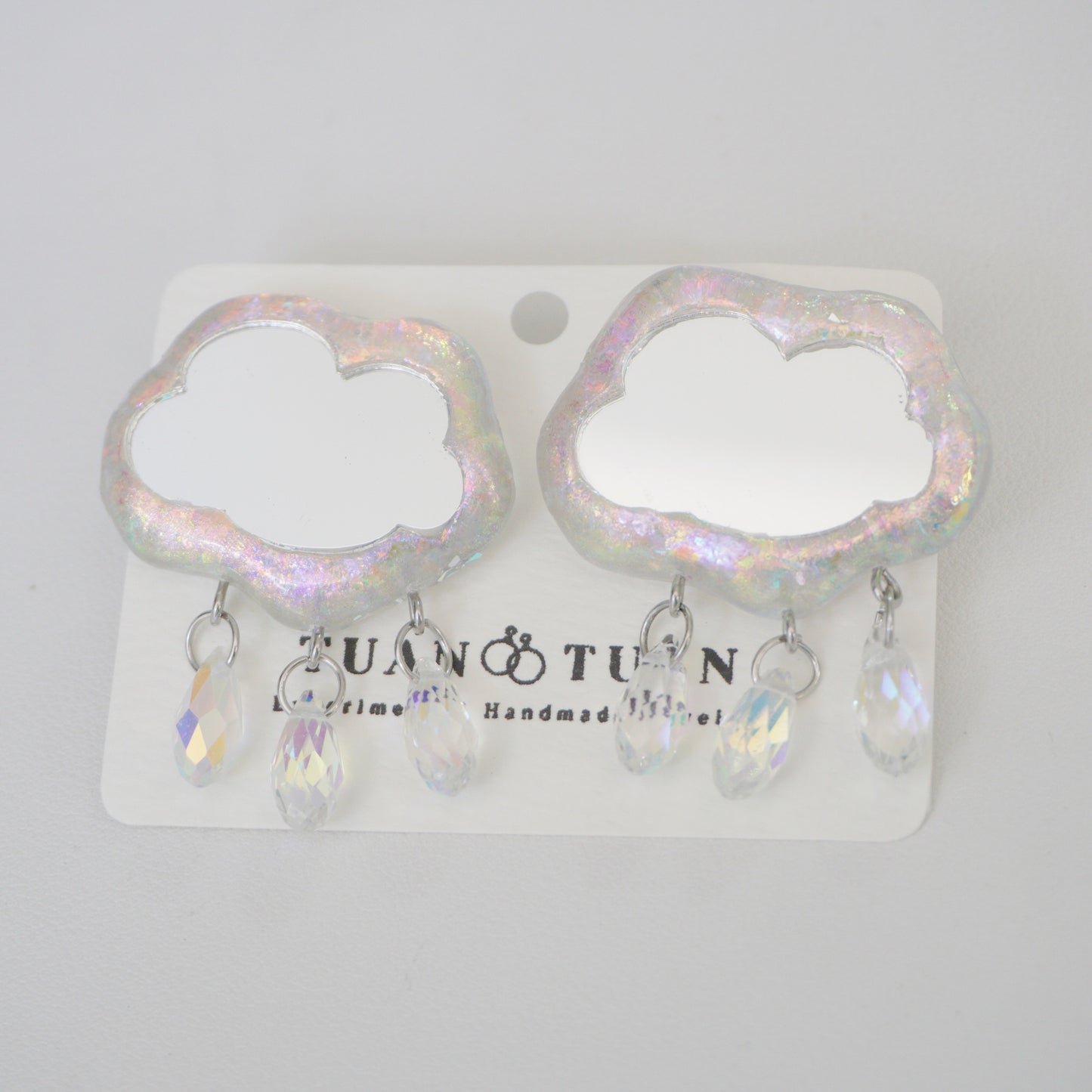 JZ001 Opal Aurora Cloud Rain Handcrafted Stud Earrings