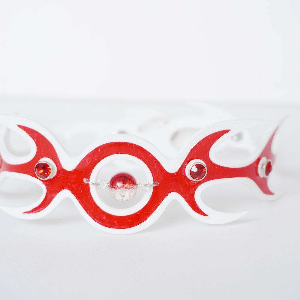 Neo-Gothic Red Soft Choker—3D Printed Hand-Painted Necklace