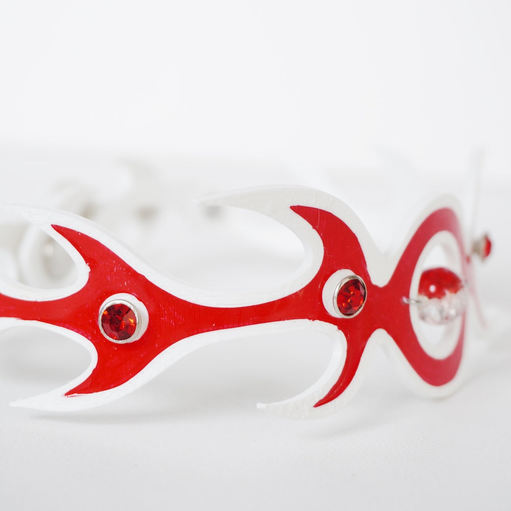 Neo-Gothic Red Soft Choker—3D Printed Hand-Painted Necklace