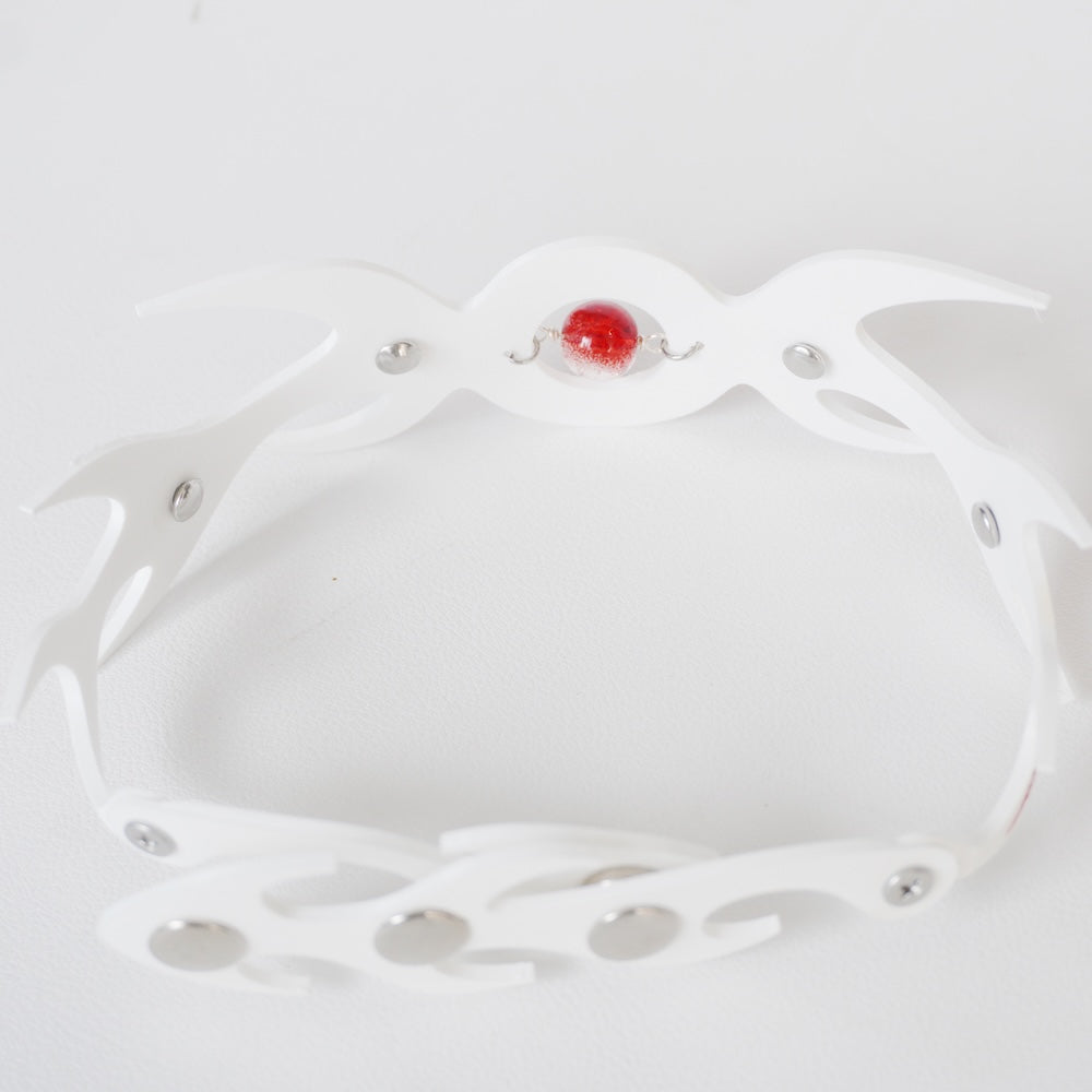 Neo-Gothic Red Soft Choker—3D Printed Hand-Painted Necklace