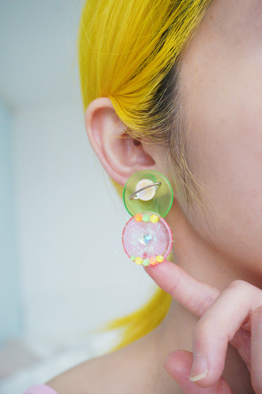 NHE002 Jelly Bubble Plush Cute Earrings(Stainless Steel Earrings)
