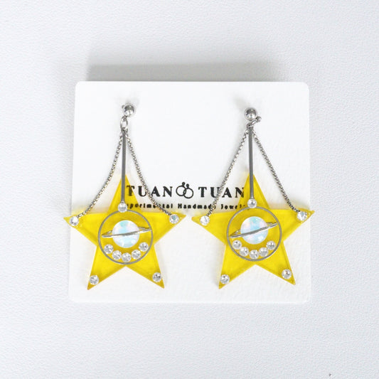 Star Pendant Earrings – One-of-a-Kind Handmade Statement Jewelry