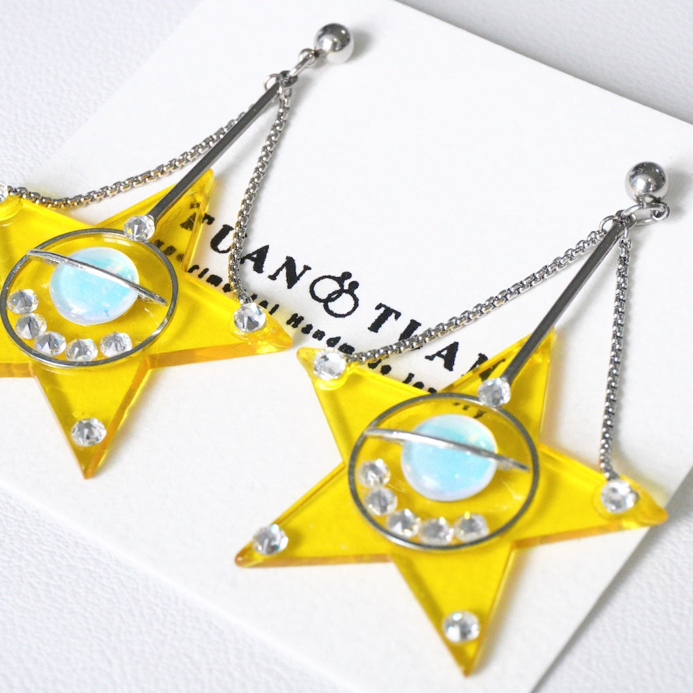 Star Pendant Earrings – One-of-a-Kind Handmade Statement Jewelry