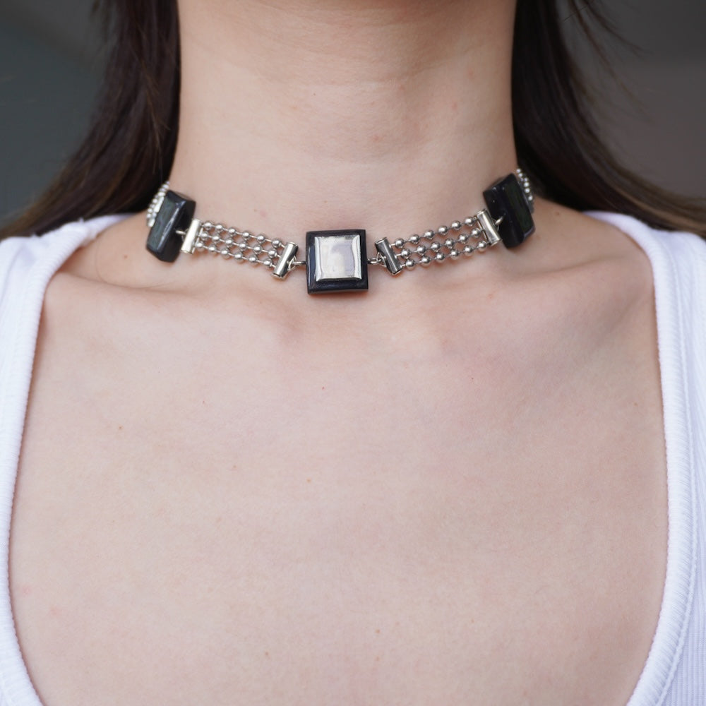 Futuristic Cyberpunk Electronic Chip Necklace — Handcrafted Necklace — Can Be Separated Into Two Pieces