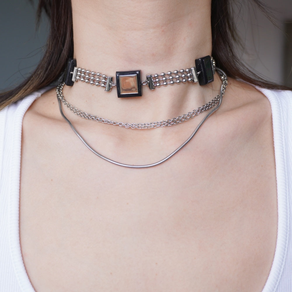 Futuristic Cyberpunk Electronic Chip Necklace — Handcrafted Necklace — Can Be Separated Into Two Pieces