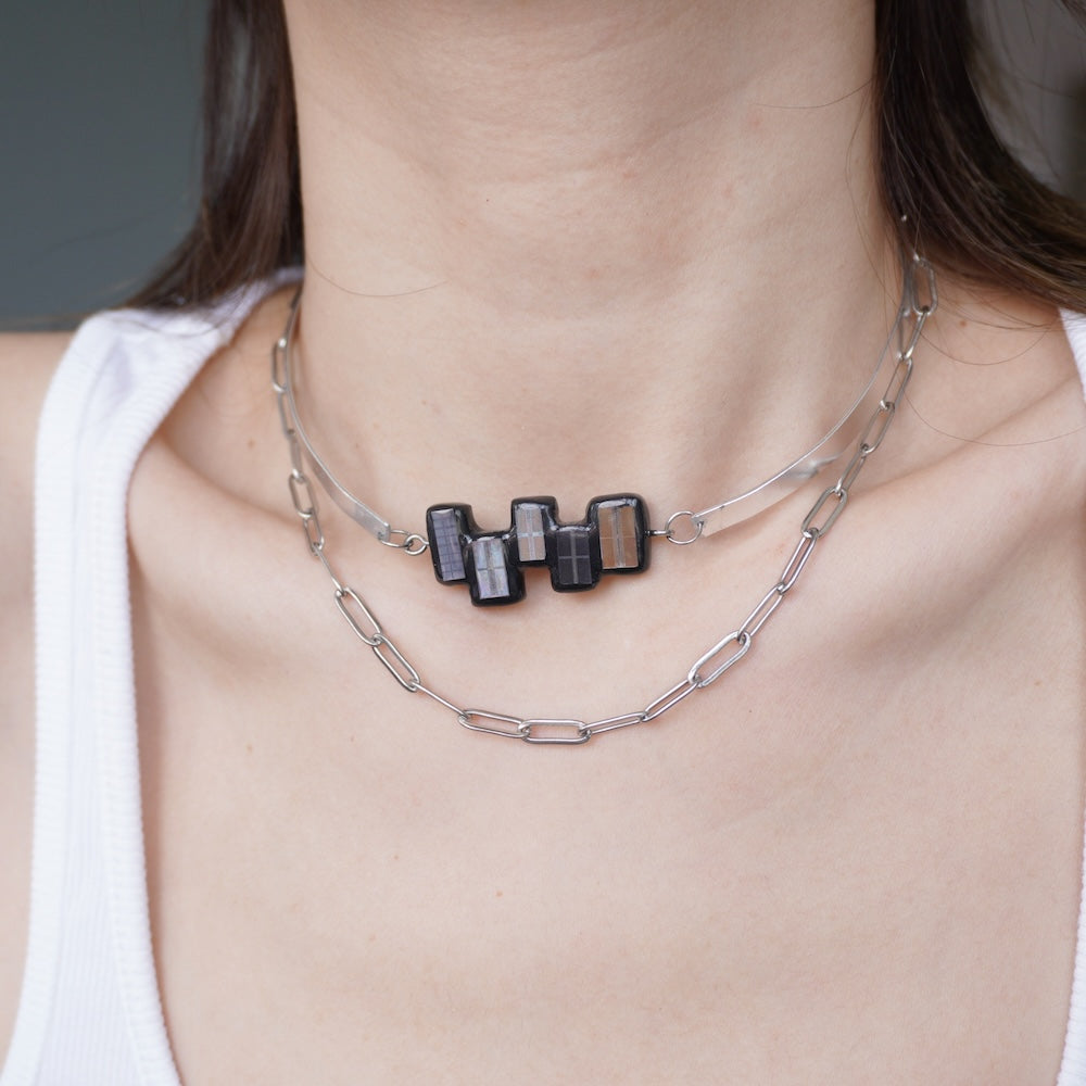 Futuristic Cyberpunk Electronic Chip choker — Handcrafted Necklace