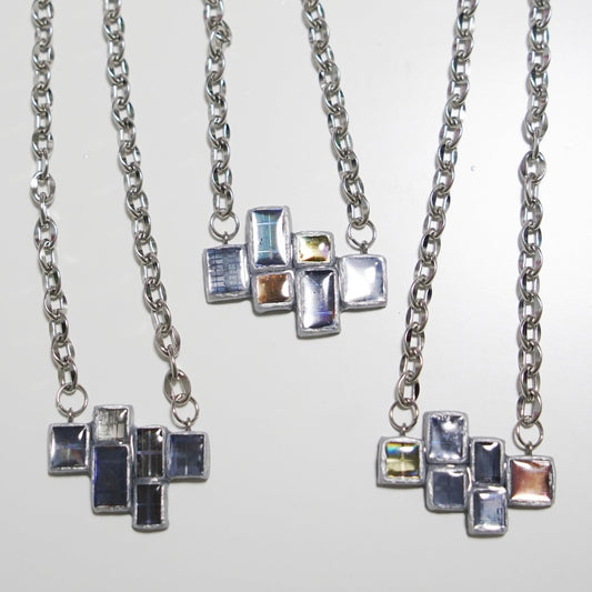 Futuristic Necklace— Handcrafted Electroni Silicon Wafer  Necklace