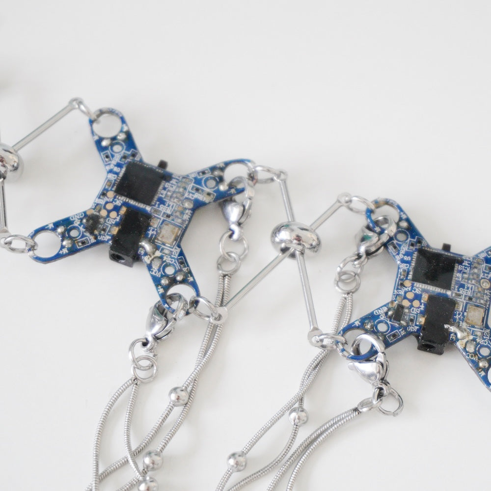 Futuristic Circuit Handmade Necklace—Modular Design for Customizable Styling