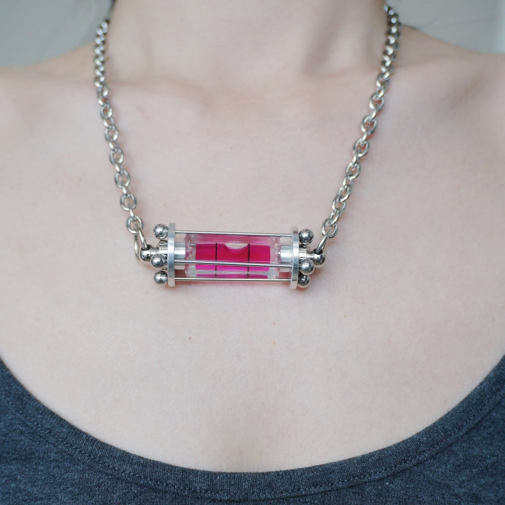 Mechanical Spirit Level Choker | Futuristic Cyberpunk Statement Necklace(3 Colours)