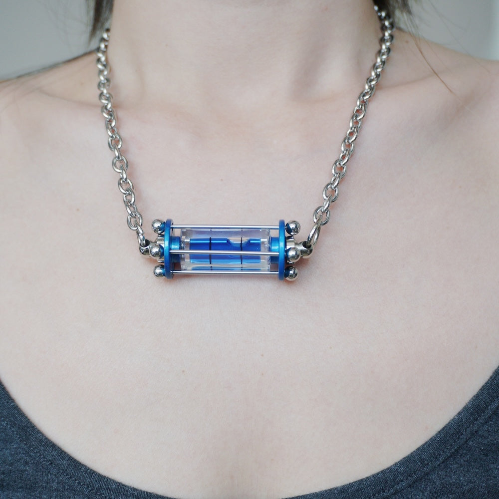 Mechanical Spirit Level Choker | Futuristic Cyberpunk Statement Necklace(3 Colours)