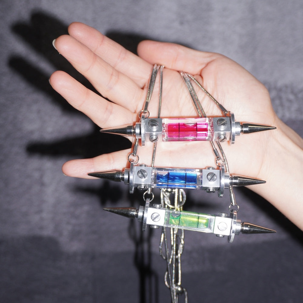Spike Spirit Level Necklace | Futuristic Cyberpunk Statement Jewelry (3 Colours)