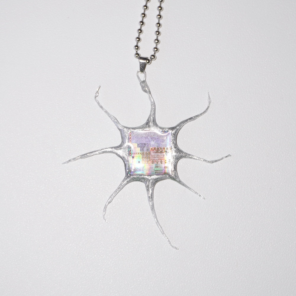DZ006 Electronic Viruse Silicon Wafer Long Necklace