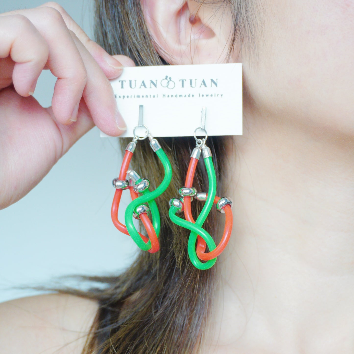 Handmade Cyberpunk Wire Tube Earrings