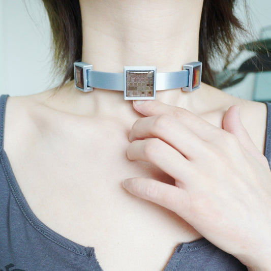Movable Block Cyber Chip Choker — One-of-a-Kind