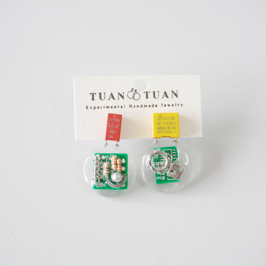 Circuit Board Resin Handmade Earrings — One-of-a-Kind