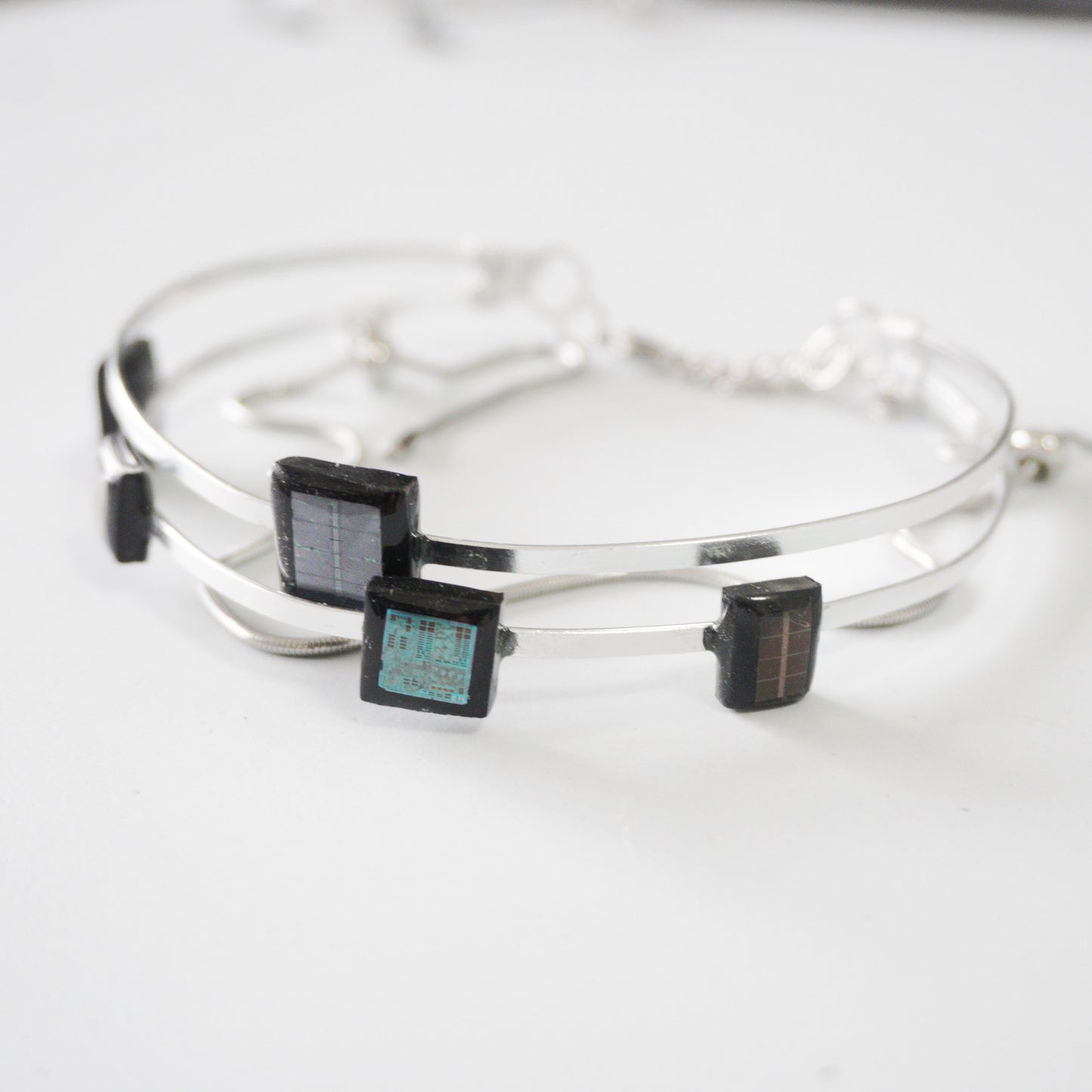 Handmade Cyber Chip Choker with Movable Blocks — Limited One-Off