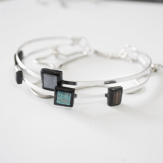 Handmade Cyber Chip Choker with Movable Blocks — Limited One-Off