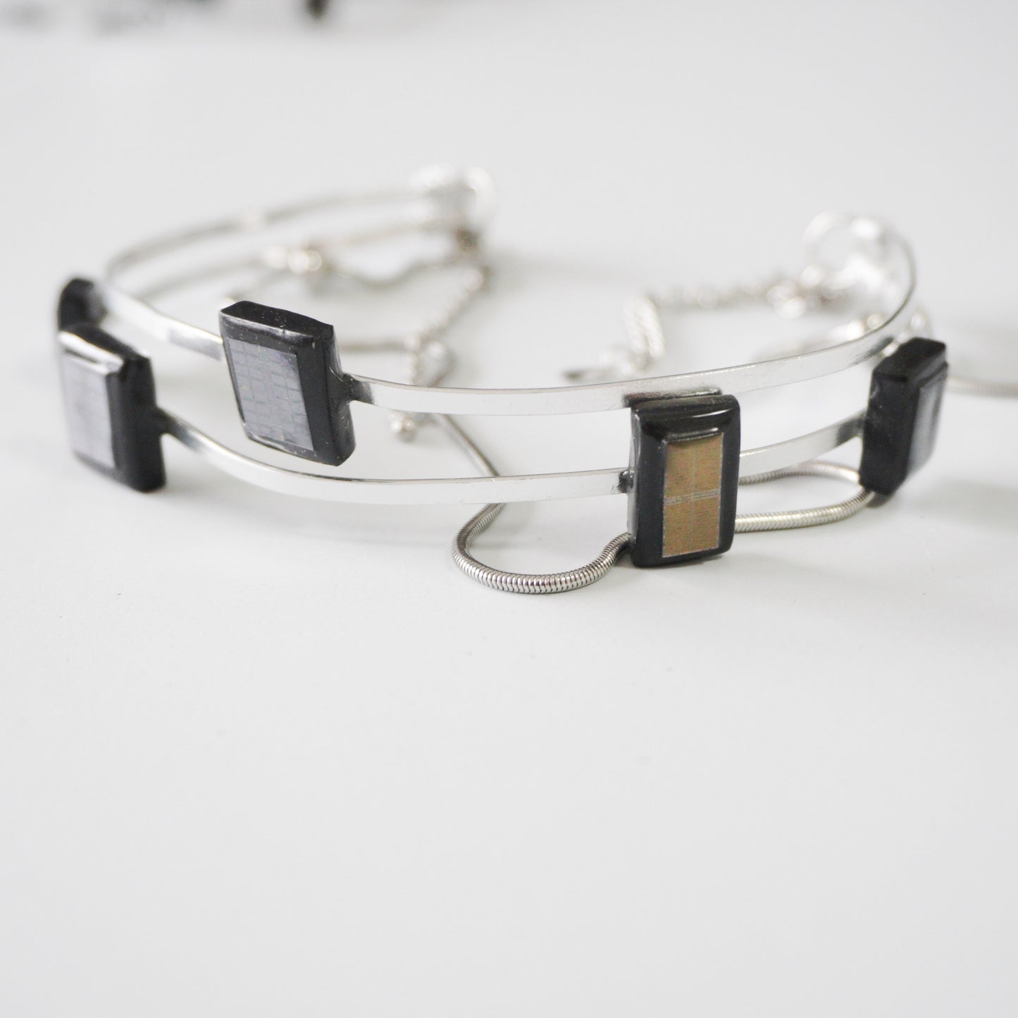 Handmade Cyber Chip Choker with Movable Blocks — Limited One-Off