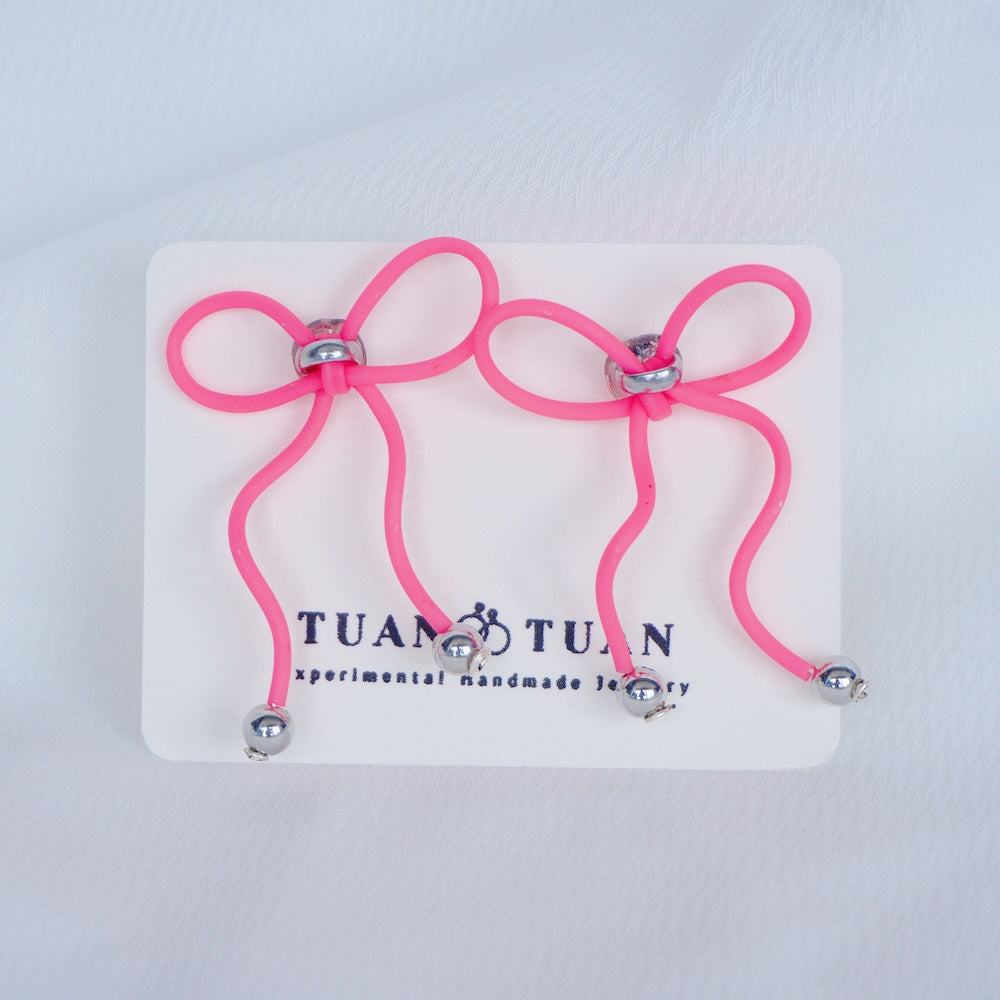 NHE003 Pink Wrap Butterfly Sweet Earrings(Stainless Steel Earrings)