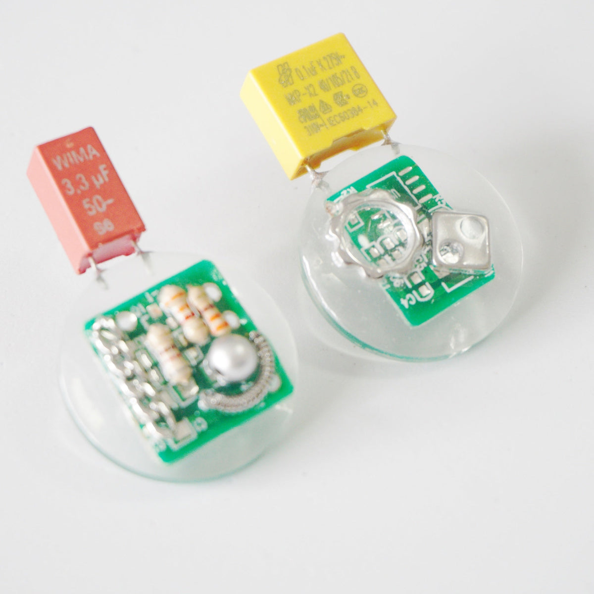 Circuit Board Resin Handmade Earrings — One-of-a-Kind - futuristic jewelry - TUAN TUAN