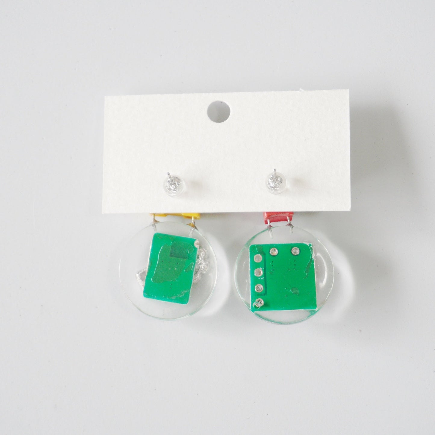 Circuit Board Resin Handmade Earrings — One-of-a-Kind - futuristic jewelry - TUAN TUAN