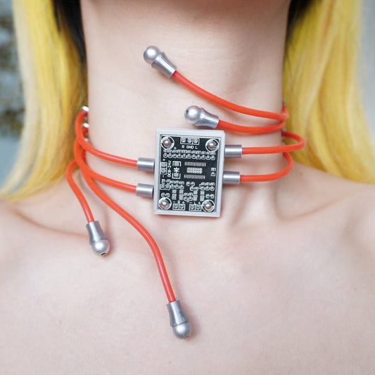 Custom Edition Futuristic Cyberpunk Magnetic Multi-Layer Choker — Circuit Board-Inspired Future Style - futuristic jewelry - TUAN TUAN