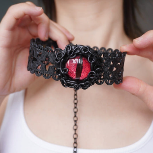 Evil Eye Polymer Clay Choker - Handmade Necklace - futuristic jewelry - TUAN TUAN