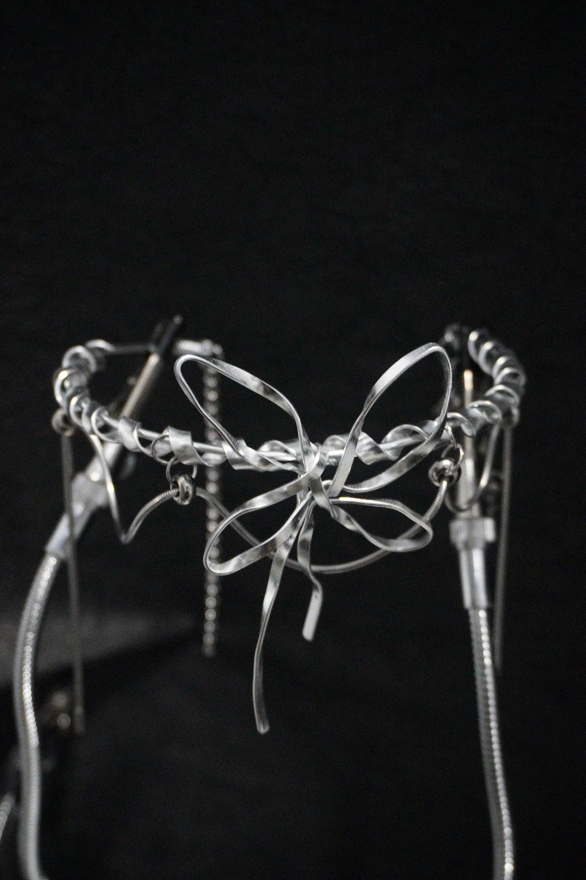 Futuristic Butterfly Choker – Silver Tone Aluminum Handmade Necklace - futuristic jewelry - TUAN TUAN