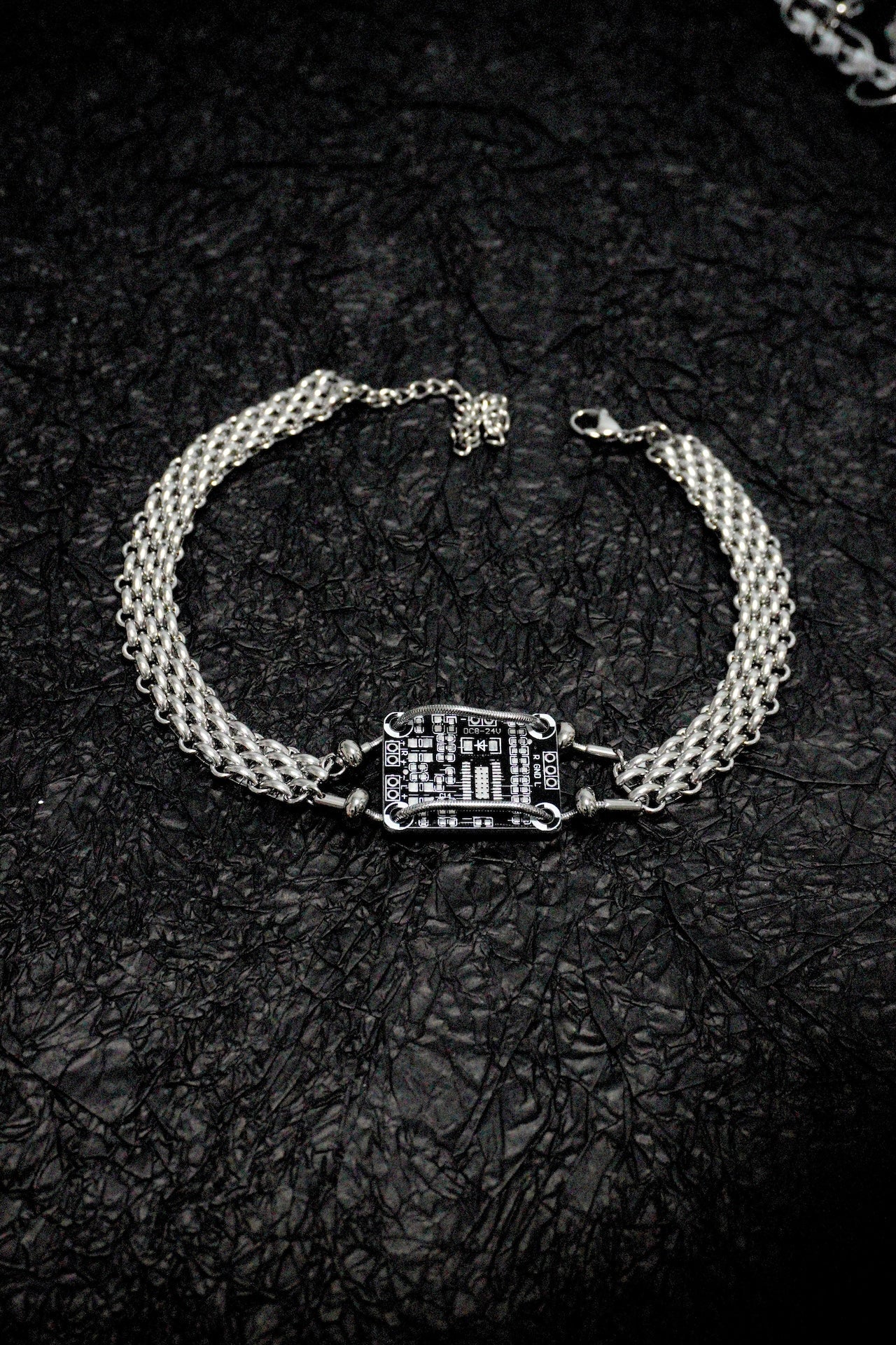 Futuristic Circuit Board Choker – Handmade Chain Necklace - futuristic jewelry - TUAN TUAN