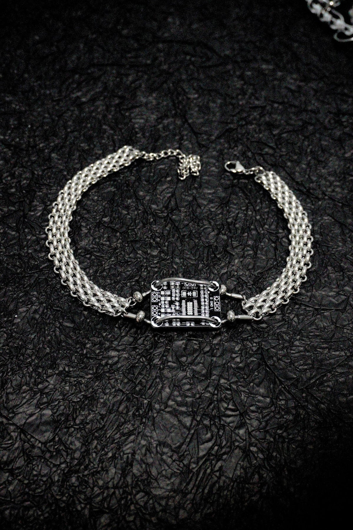 Futuristic Circuit Board Choker – Handmade Chain Necklace - futuristic jewelry - TUAN TUAN