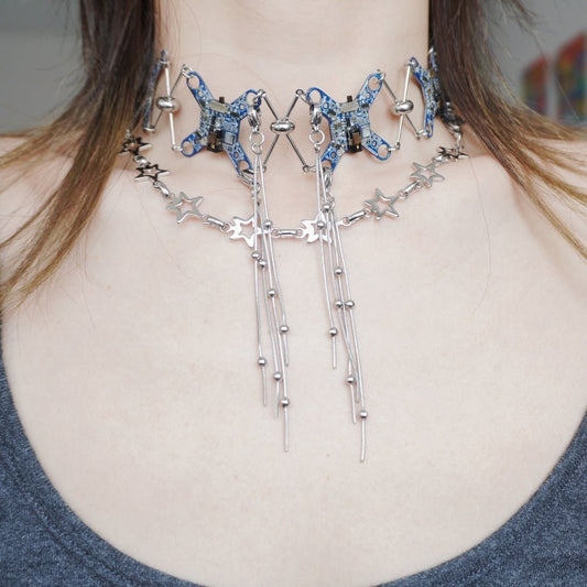 Futuristic Circuit Handmade Necklace—Modular Design for Customizable Styling - futuristic jewelry - TUAN TUAN
