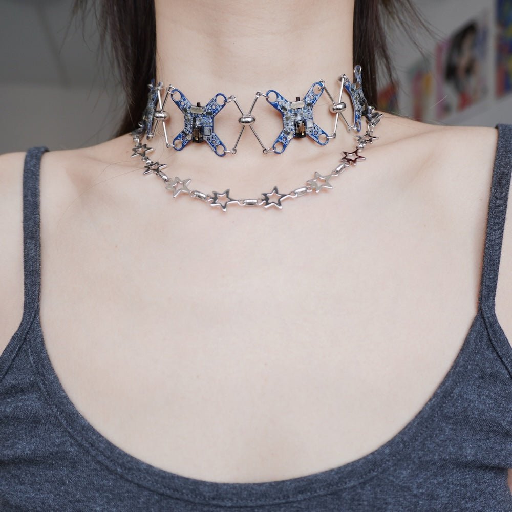Futuristic Circuit Handmade Necklace—Modular Design for Customizable Styling - futuristic jewelry - TUAN TUAN