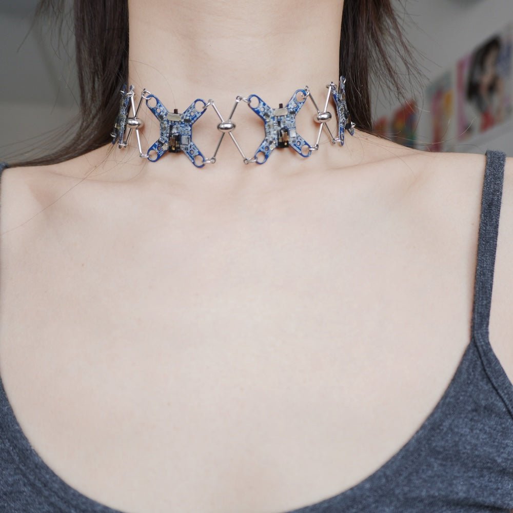 Futuristic Circuit Handmade Necklace—Modular Design for Customizable Styling - futuristic jewelry - TUAN TUAN