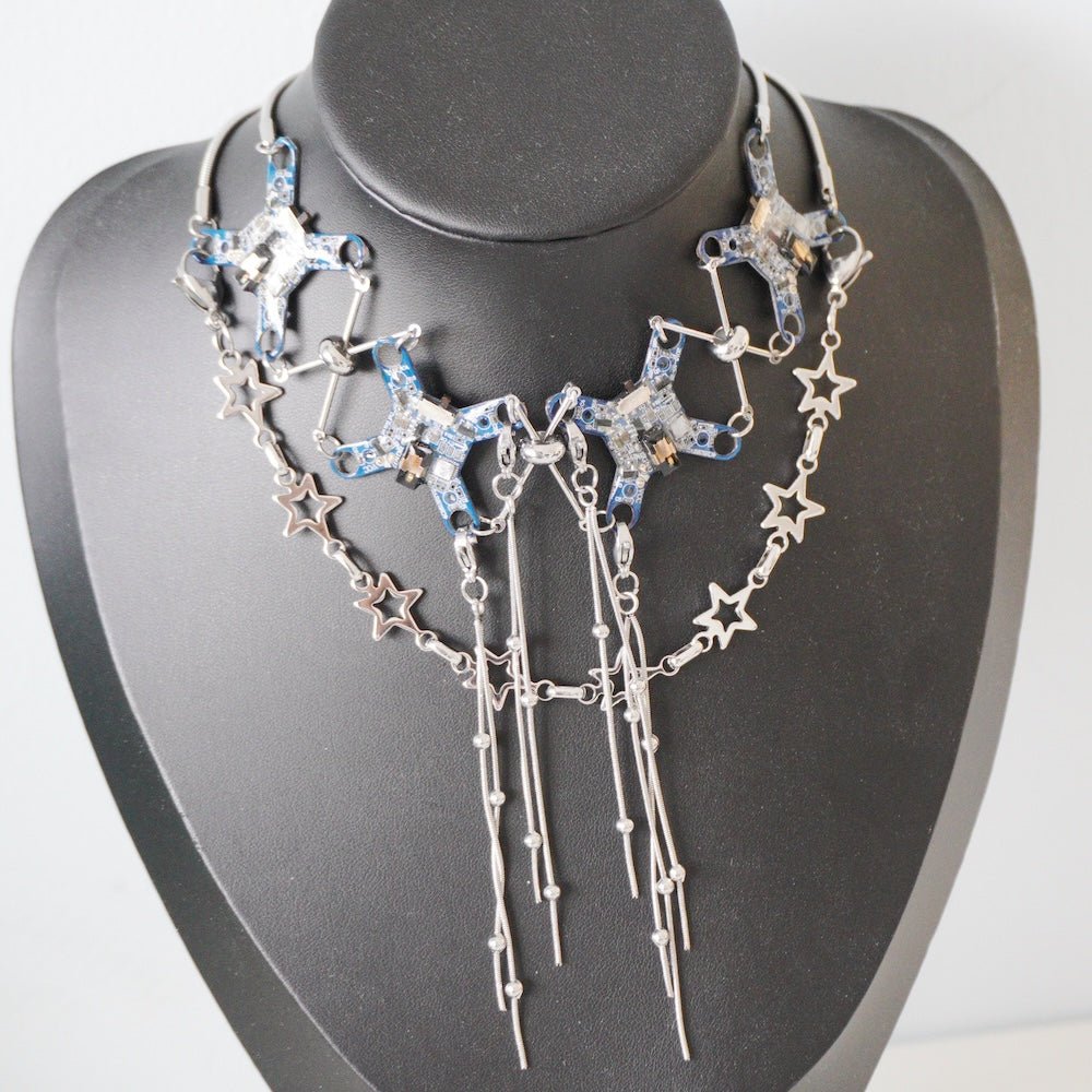 Futuristic Circuit Handmade Necklace—Modular Design for Customizable Styling - futuristic jewelry - TUAN TUAN