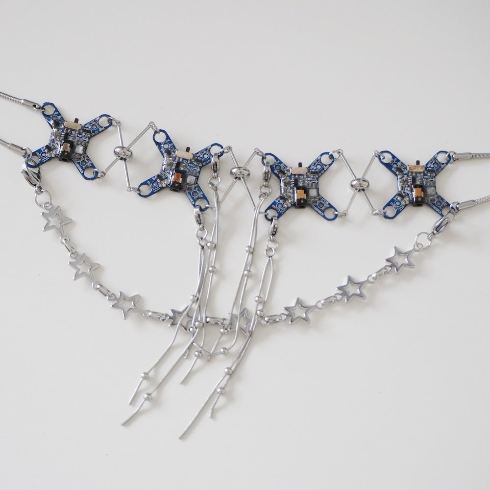 Futuristic Circuit Handmade Necklace—Modular Design for Customizable Styling - futuristic jewelry - TUAN TUAN