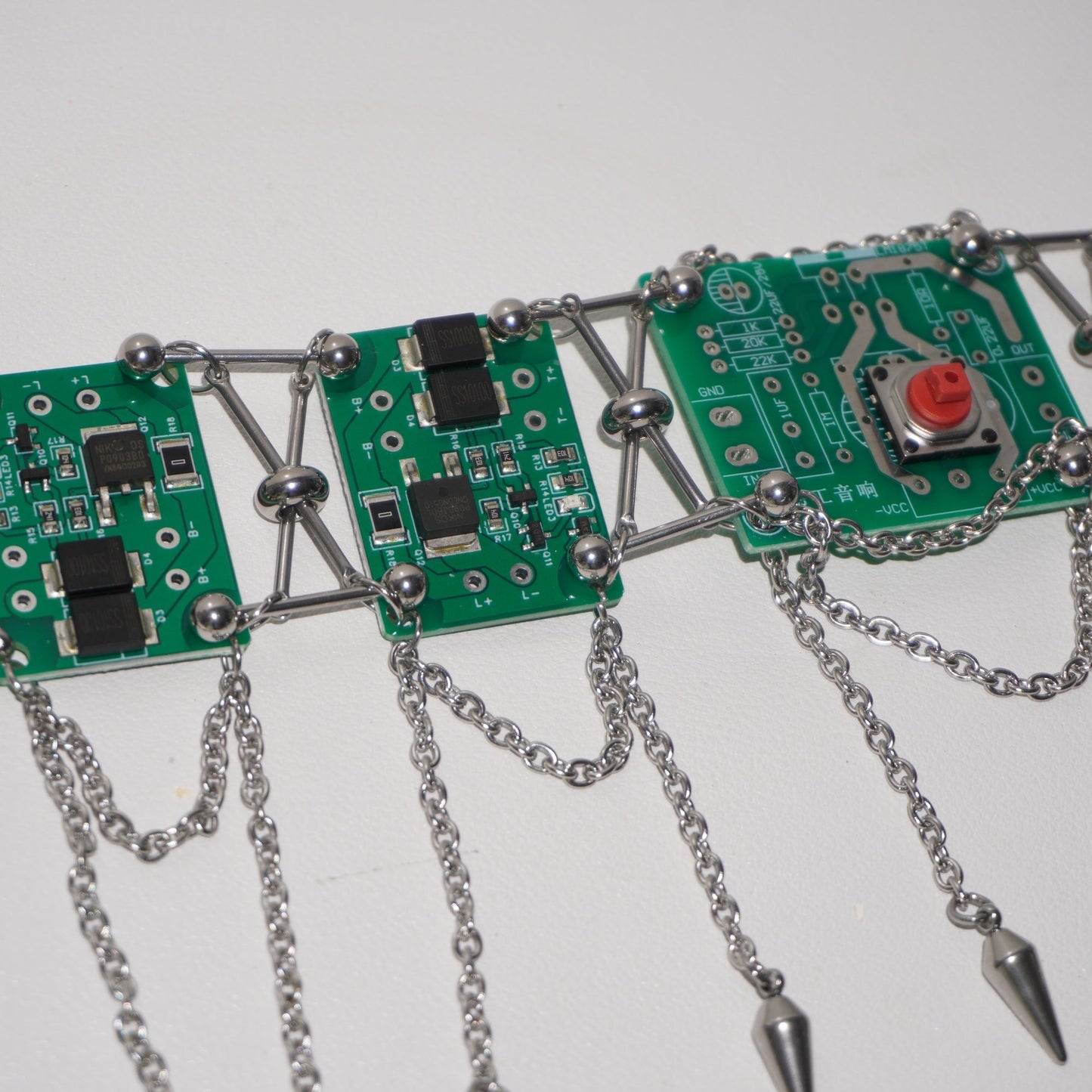 Futuristic Cyberpunk Circuit Necklace—Handcrafted Tech-Inspired Neckpiece with Circuit Board Tassels - futuristic jewelry - TUAN TUAN