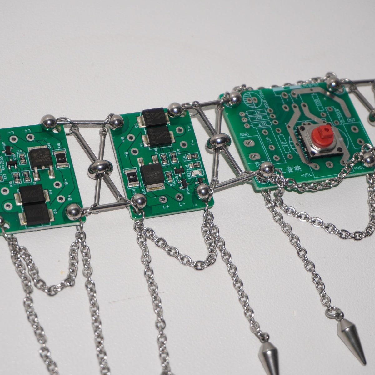 Futuristic Cyberpunk Circuit Necklace—Handcrafted Tech-Inspired Neckpiece with Circuit Board Tassels - futuristic jewelry - TUAN TUAN