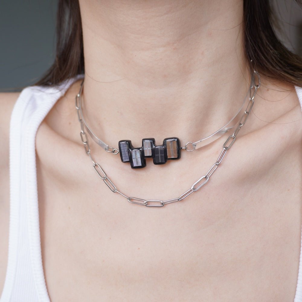 Futuristic Cyberpunk Electronic Chip choker — Handcrafted Necklace - futuristic jewelry - TUAN TUAN