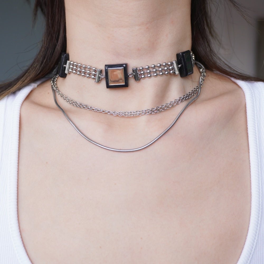 Futuristic Cyberpunk Electronic Chip Necklace — Handcrafted Necklace — Can Be Separated Into Two Pieces - futuristic jewelry - TUAN TUAN