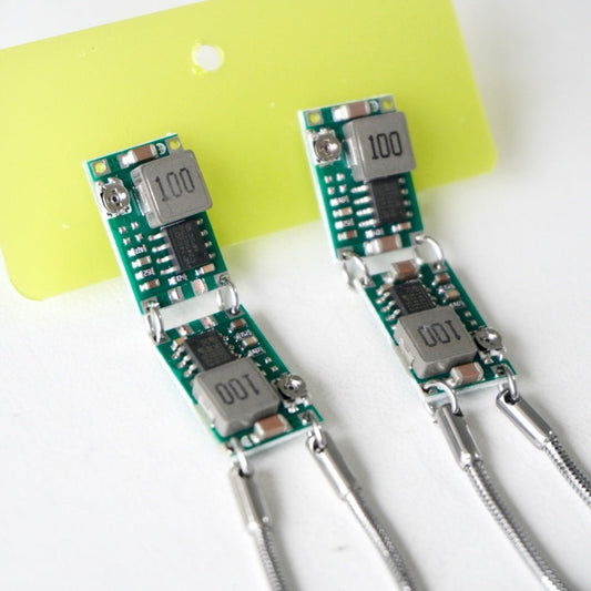 Futuristic Cyberpunk Electronic Component Stud Earrings — Handcrafted Jewelry - futuristic jewelry - TUAN TUAN