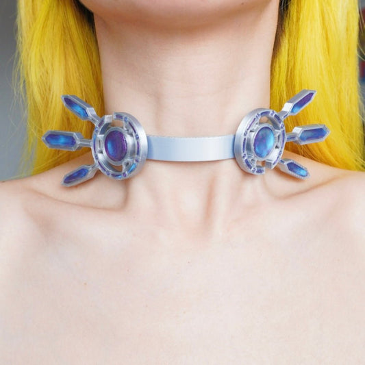 Futuristic Cyberpunk Mechanical Wing Choker — 3D-Printed Handcrafted Necklace - futuristic jewelry - TUAN TUAN