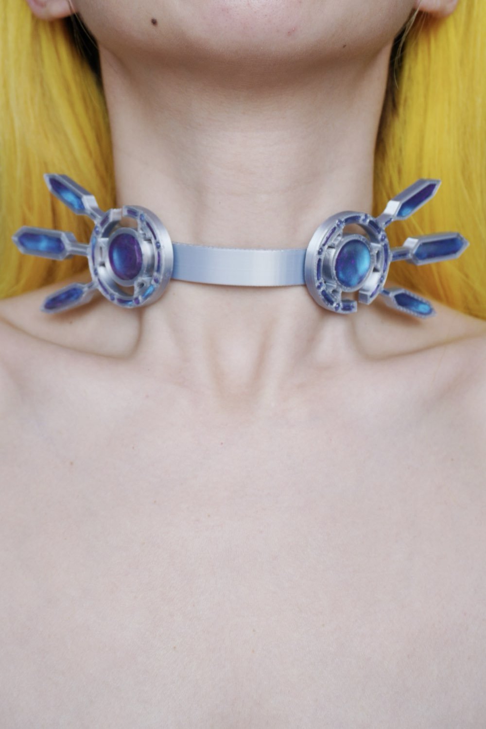 Futuristic Cyberpunk Mechanical Wing Choker — 3D-Printed Handcrafted Necklace - futuristic jewelry - TUAN TUAN