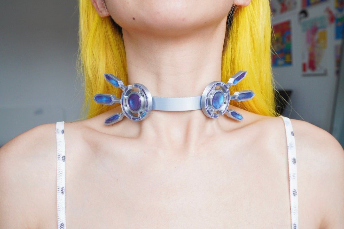 Futuristic Cyberpunk Mechanical Wing Choker — 3D-Printed Handcrafted Necklace - futuristic jewelry - TUAN TUAN