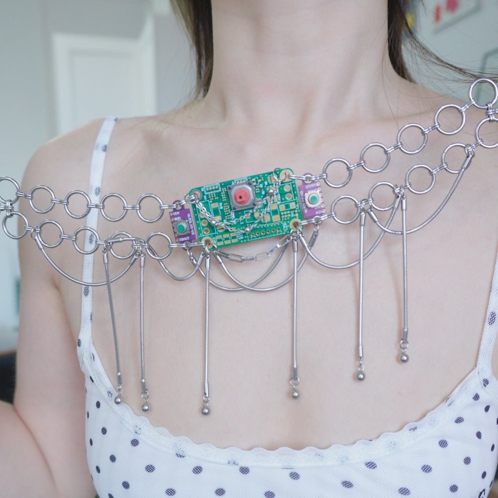 Futuristic Cyberpunk Necklace—Handcrafted Multi-Layer Fringe Design - futuristic jewelry - TUAN TUAN