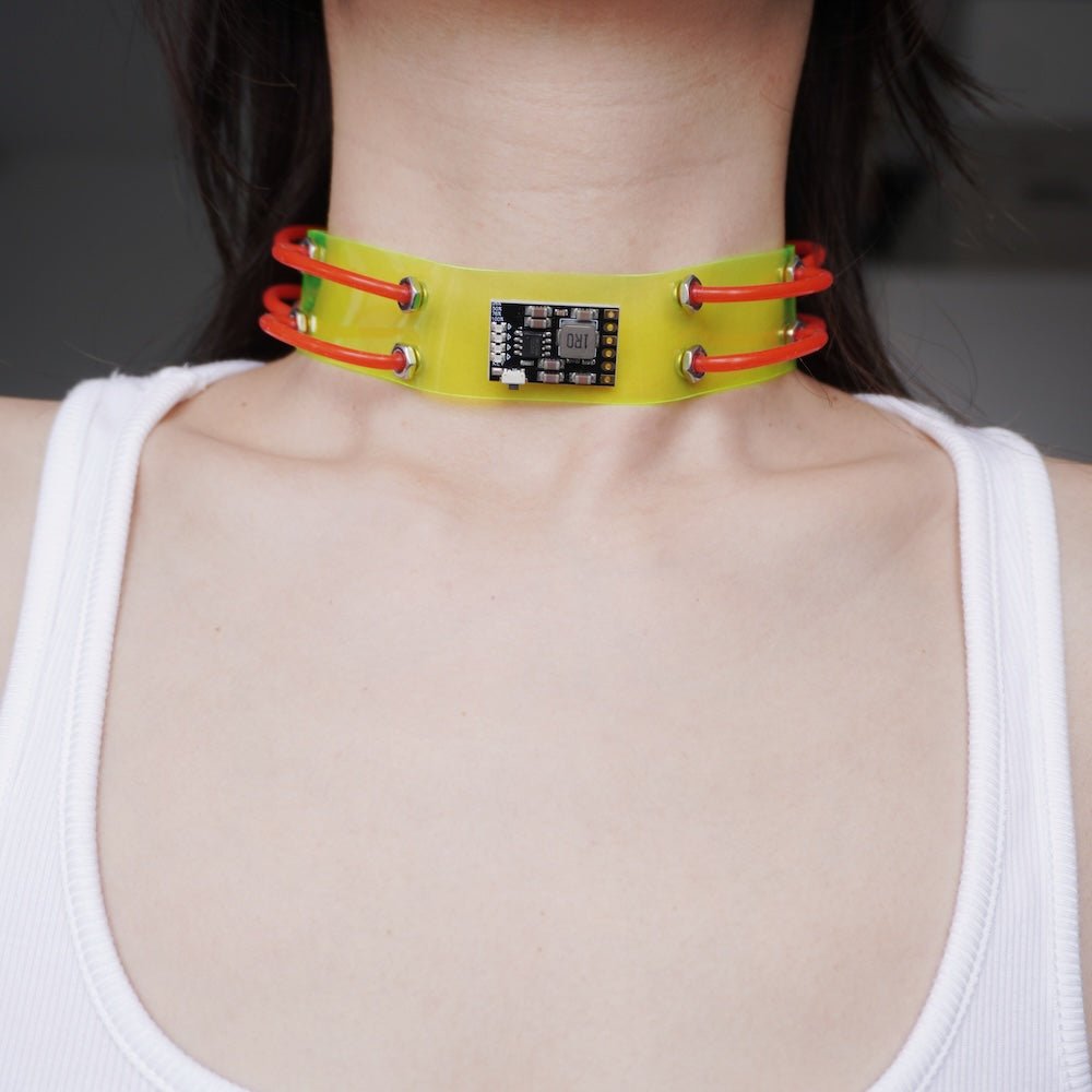 Futuristic Cyberpunk Neon Circuit Board Choker — Handmade Necklace, Available in Three Colors - futuristic jewelry - TUAN TUAN